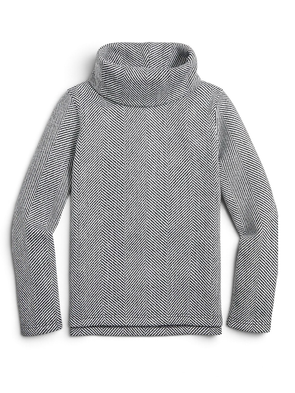 J. Crew Herringbone Fleece Lined Funnel Neck Pullover Sweatshirt Size Small